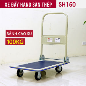 Xe đẩy hàng 4 bánh gấp gọn 100kg - 150kg Nhập Khẩu Fujihome bánh cao su không ồn xe kéo hàng gấp gọn đa năng giá rẻ