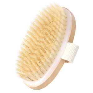 Natural Bristle Bathing Brush Dry Skin Body Brush for Deep Cleansing and Exfoliation Smooth Skin
