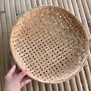 กระด้งไม้ไผ่ ตะแกรงตากของทรงโค้ง ขนาด13 นิ้ว