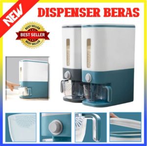 Dispenser Beras 12KG Rice Box Tempat Penyimpanan Beras Otomatis Dengan Wadah Penyaring Sudah Dirakit Free Packing Bubble & Dus VD