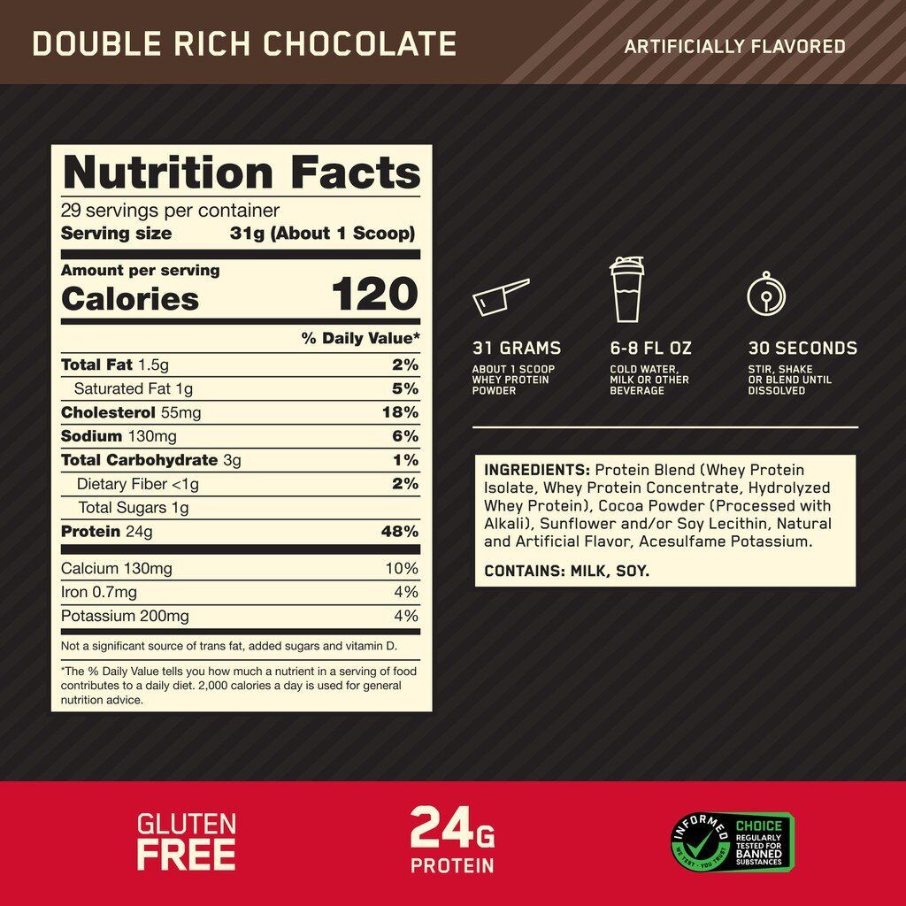 ON Gold Standard 100% Whey Protein 5lbs Double Rich Chocolate | Optimum ...