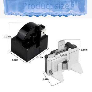 QP2-4.7Ω 1 Pin PTC Starter Relay + 6750C-0005P Refrigerator Overload Protector Set