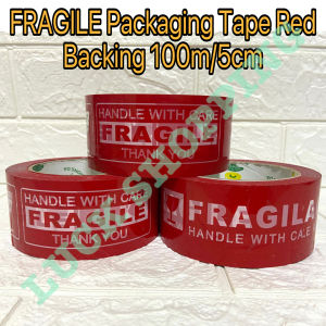 1 Pcs FRAGILE Packaging Tape 100M x 5CM/2inch Red Backing