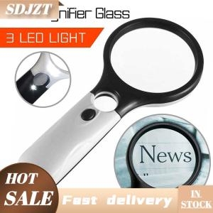 SDJZT 3LED ánh sáng 45x cầm tay kính lúp đọc sách Magnifying Glass Lens Jewelry Loupe