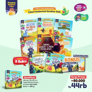 Fabel Pembentuk Karakter Baik - Dongeng Sebelum Tidur - BONUS AUDIO DAN VIDEO - (1 Set isi 8 Buku)