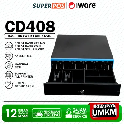 Cash Drawer Laci Kasir 5 Slot Iware CD-408 With RJ11