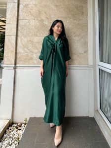 [VM] - Kaftan Fashion Muslim Wanita / Kavana Kaftan Satin Jumbo Polos 9623# Louisecollectionn