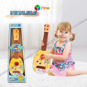 Mainan Anak Alat Musik Gitar Ukulele Karakter kartun Senar 4