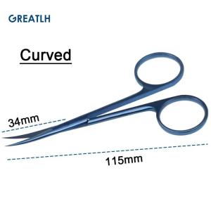 GREATLH 9.5cm/11.5cm Ophthalmic Scissors Suture Scissors Titanium Alloy Straight Curved Surgical Scissors Ophthalmic Instrument
