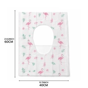 10pcs/Pack Disposable Individually Wrapped Toilet Seat Covers / Cute Pattern Non-woven Fabric Toilet Mat / Waterproof Adhesive Travel Toilet Cover / for Hotel Public Restroom