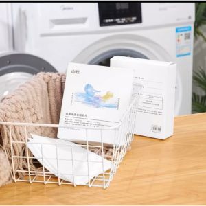 Kertas Penyerap Warna Anti Luntur Cucian Campur Anti Luntur Noda Kotoran Pakaian Mesin Cuci / Kertas Mesin Cuci 50 PCS / kertas anti luntur laundry SH Y06