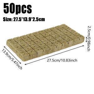 100PCS 40x40x40mm Rockwool Growth Cube Multipurpose Cuttable Water Cultivation Seedling Block Strong Water Absorption Soilless Cultivation Asbestos Hydroponic Growth Medium Cube