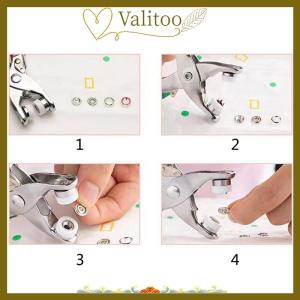 [Valitoo] Bộ snap ốc vít kit công cụ kim loại Snap Nút nhẫn với Fastener Kìm Báo Chí công cụ Kit cho quần áo may