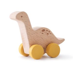 SIRENXI Được trang trí bằng tay Xe khủng long hoạt hình Cảm giác Phát triển Đồ chơi gặm nướu bằng gỗ Đồ chơi mọc răng cho bé Phim hoạt hình Đồ chơi khối gỗ Dành cho trẻ sơ sinh