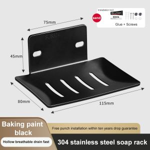 Stainless Steel Soap Drain Soap Holder No Drilling Soap Sponge Tray Soap Dish Bathroom Organizer