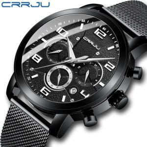 CRRJU Man Watches Waterproof Stainless Steel Mesh Strap with Date Unique Luxury Sport Dress WristWatch(2289)