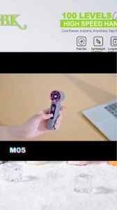 M05 New 100-Level High Speed Handheld Fan USB Rechargeable Mini Portable Turbo Fan with LED Display