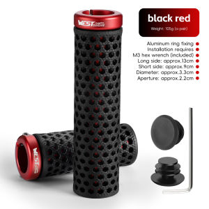 WEST BIKING 3D Printed Bicycle Grips Asymmetric Design Long Short Bike Handlebar Cover Multiple Colors Speed-changing Bicycle Grips Durable TPU Material Shock Absorption Honeycomb Cycling Grip