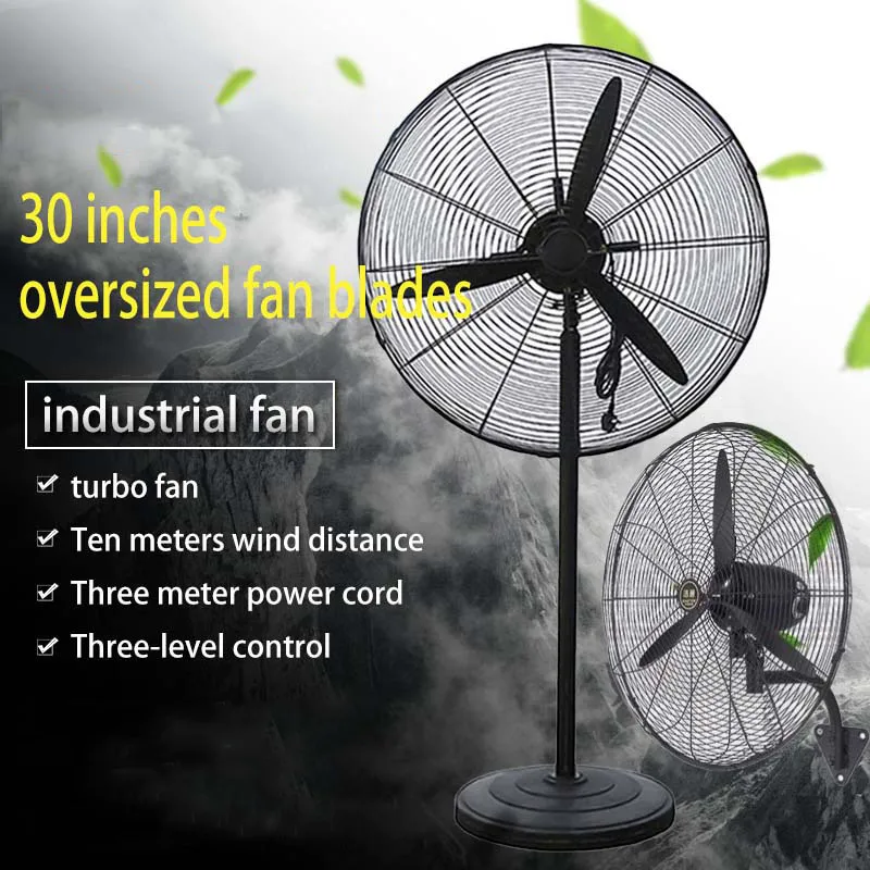 30 Inches Inverter Industrial Fan Heavy Duty Stand Fan Electric Fan Strong  Wind Wall Fan Home Turbo Air Circulation Fan Outdoor Cooling Fan Air Cooler