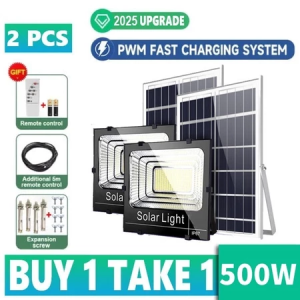 SAMSUNG Buy 1 TAKE 2 LED Solar Light Flood Lights Outdoor Solar Reflector Spotlights Solar Lights Outdoor Garden Wall Lamp Motion Sensor