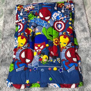 ที่นอนเด็กไปโรงเรียน มีสายแปะ มีหมอน มีซิป ขนาดรวมระบาย 90*120Cm.