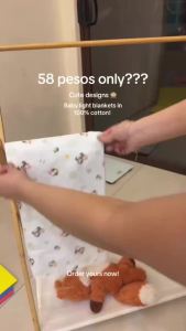 Newborn Infant Baby Light Blanket 27"x27" 100% Cotton lightweight breathable per pc / 4s