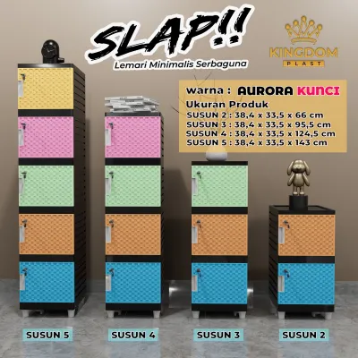 LEMARI PLASTIK SERBAGUNA SLAP - LEMARI PAKAIAN ANAK - RAK HELM - RAK BUKU SERBAGUNA - LEMARI PLASTIK [KINGBOX]