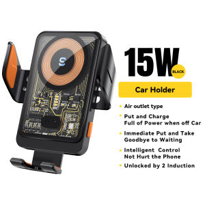 Essager 15W Car Phone Holder Wireless Charger Automatic Opening And closing Car Holder 360 ° Free Rotation