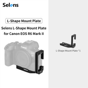 Selens แผ่นยึดตั้งกล้องแบบครอบเต็มกล้องสำหรับ Canon EOS R6 Mark II L-Shape ที่ยึดสายเคเบิล HDMI