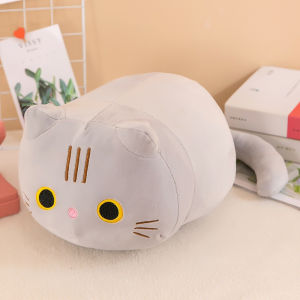Cat Plush Pillow Round Eye Soft Stuffed Toy Cartoon Cushion Washable Home Sofa Bed Decor Gift