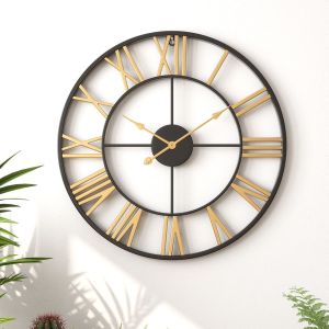 40/50cm Wall Watch Home Decoration Nordic Sitting Room Bedroom Creative Clock 3D Decorative Iron Wall Clock Roman Numerals Design