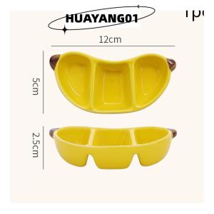 HUAYANG01 [HOT FASHION] Creative Porcelain Dish Korean Style Cute Fruit Shape Ceramic Household Tableware Barbecue Hot Pot Sauce Condiment Dishes