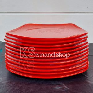 12 PCS PIRING KOTAK MELAMIN DATAR 9INCH PIRING SAJI PERSEGI TERLARIS