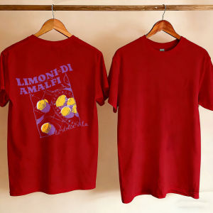 [Local Stock] HBESTY  Limoni Di Amalfi La Dolce Vita Vintage Lemon Graphic Women Oversized Tee Retro Italian Coastal Summer Beach Vacation Gift Shirt