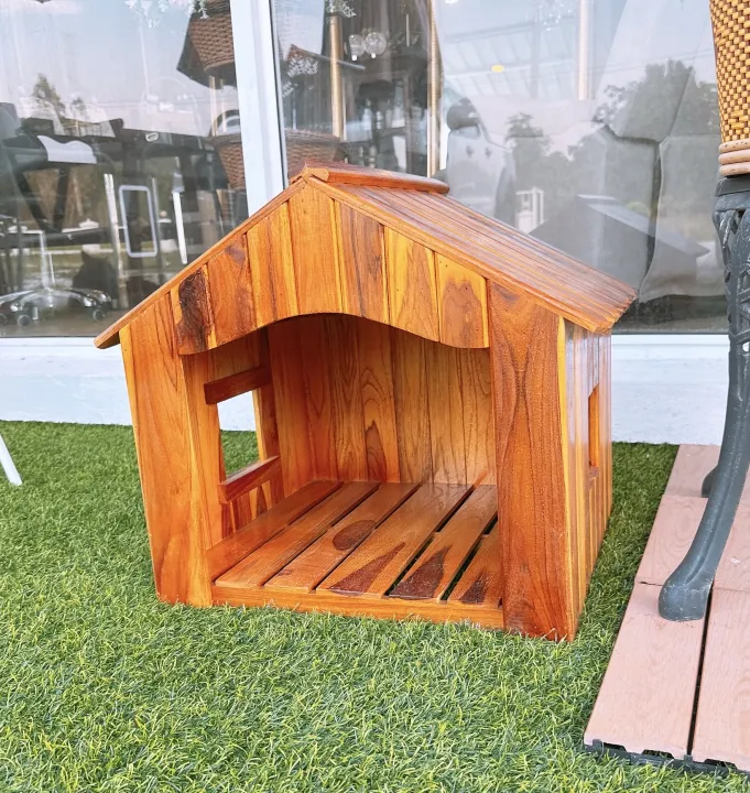 บ้านแมวไม้สักทาสี สำหรับสัตว์เลี้ยง