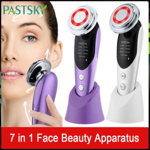 PASTSKY 7In1 เครื่องนวดหน้าไฟฟ้า EMS ไฟ LED บําบัด สั่นสะเทือน ดูแลผิวหน้า ต่อต้านริ้วรอย หน้าเรียว ต่อไวท์เทนนิ่ง กระชับหน้า คอลลาเจน ฟื้นฟูผิว ที่นวดสปาหน้า ความถี่วิทยุ ฟื้นฟูผิว