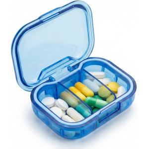 3 Compartment Small Pill Box Portable Mini Medicine Box Dustproof Weekly Medicine Storage Packaging Box Organizer