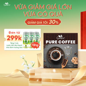 Pure Coffee Goce - Cafe Đen hòa tan 2 trong 1 - 240g (15 gói x 16g)
