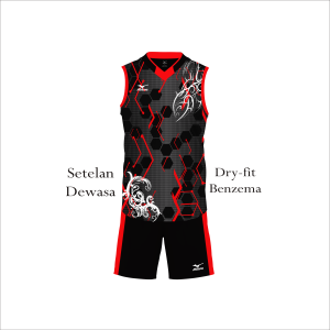 Baju stelan singlet volly badminton bulutangkis jersey olahraga peria wanita