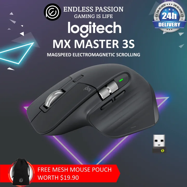 Logitech MX Master 3S - Wireless Performance Mouse with Ultra-Fast Scrolling,  Ergo, 8K DPI, Track on Glass, Quiet Clicks, USB-C, Bluetooth, Windows, Linux,  Chrome - Graphite