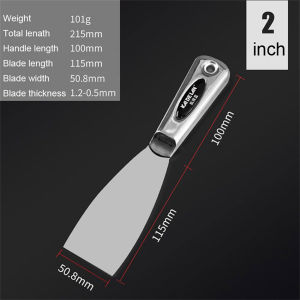 2/6inch Integrated Putty Knife Putty Painter Paint Tool Plaster Shovel Clean Spatula Construction Tool Hand Tool Kit Putty Knife Set Efficient Hang Hole Stainless Steel Rustproof Comfortable Grip for Applying Cement