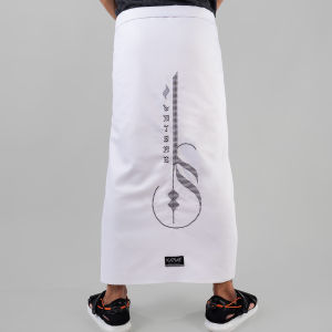 Katsae - Sarung Bordir KTS ALI Bordir Timbul Sarung Pria Dewasa Warna Putih Sarung Sholat 100% Bordir