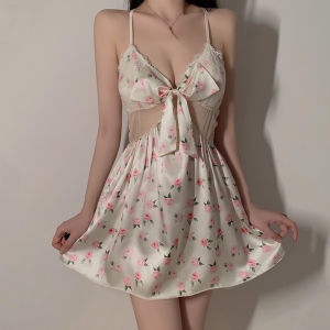 BABY FACE ชุดนอนสตรี ชุดนอนสั้น ชุดนอนลายดอกไม้ 🌳มีไซต์ใหญ่ M-2XL นน 40-80kg. อกแต่งลูกไม้ น่ารัก เซ็กซี่ เหมาะกับฤดูร้อน BF-120