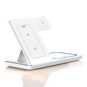 Local 30W LED Fast Wireless Charger Stand 3 in 1 Foldable Charging Station for