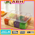 【Original+24hours delivery】Transparent Compartment Storage Box Tea Bag Container Coffee Organizer Display Rack Desktop Organize. 