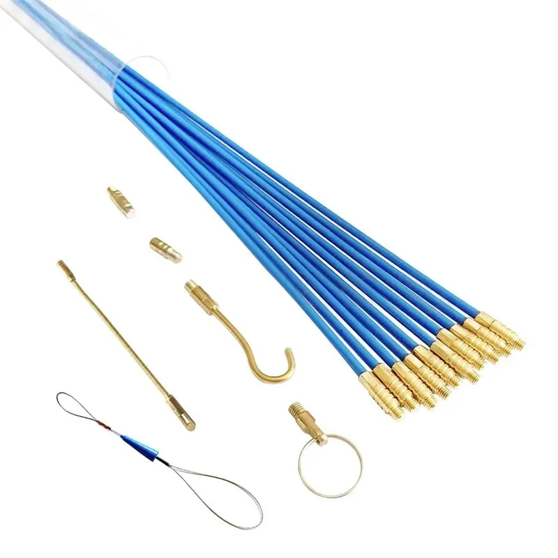 Pull Rod Electrical 10PCs 45cm / 33cm Fiberglass wire cable push puller running rods fish ...