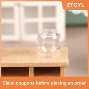 【ZTOYL】 1:12 Dollhouse thu nhỏ bình thủy tinh mini lưu trữ trong suốt Lọ hoa lọ thủy tinh lọ thủy tinh hoa nồi nhà vườn trang trí nội thất đồ chơi