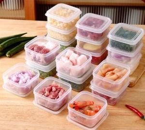 Kotak Transparan Kecil Mini Organizer Bening Toples Plastik Penyimpanan Ikan Daging Cabe Bawang