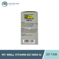 My Well Vit D3 1000 IU 20 Tablet - Suplemen Vitamin D 1000 IU. 