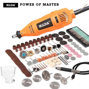 HILDA Mesin Mini Set Bor Gerinda Ukir Listrik Mini Dengan Polos Fleksibil Mini Ful Set 200W 30000RPM
